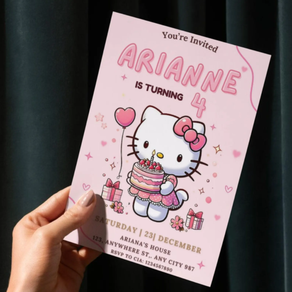 Editable Hello Kitty Invite