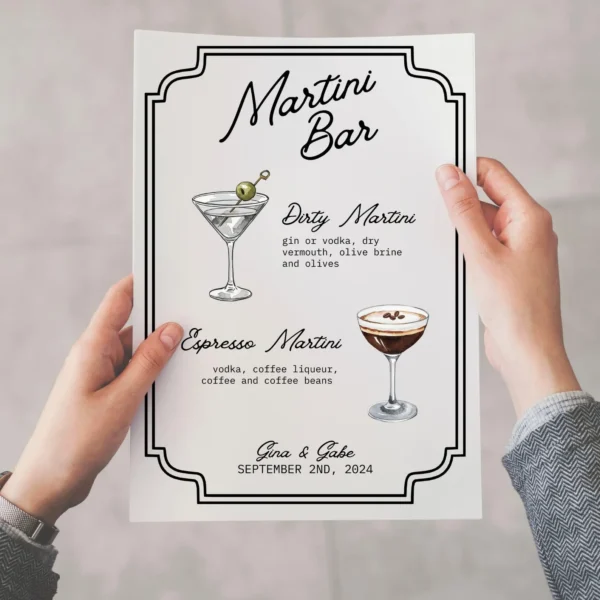 Martini Bar Menu