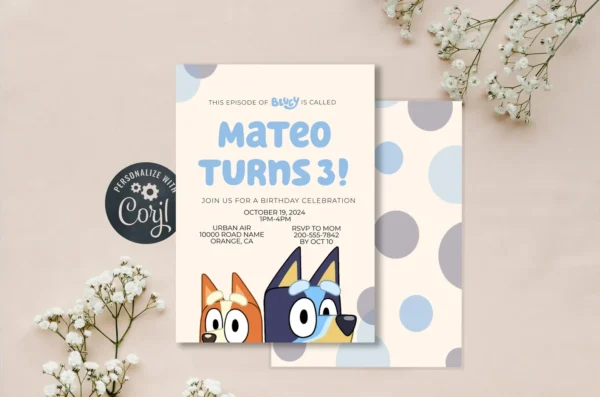 Bluey Invitation